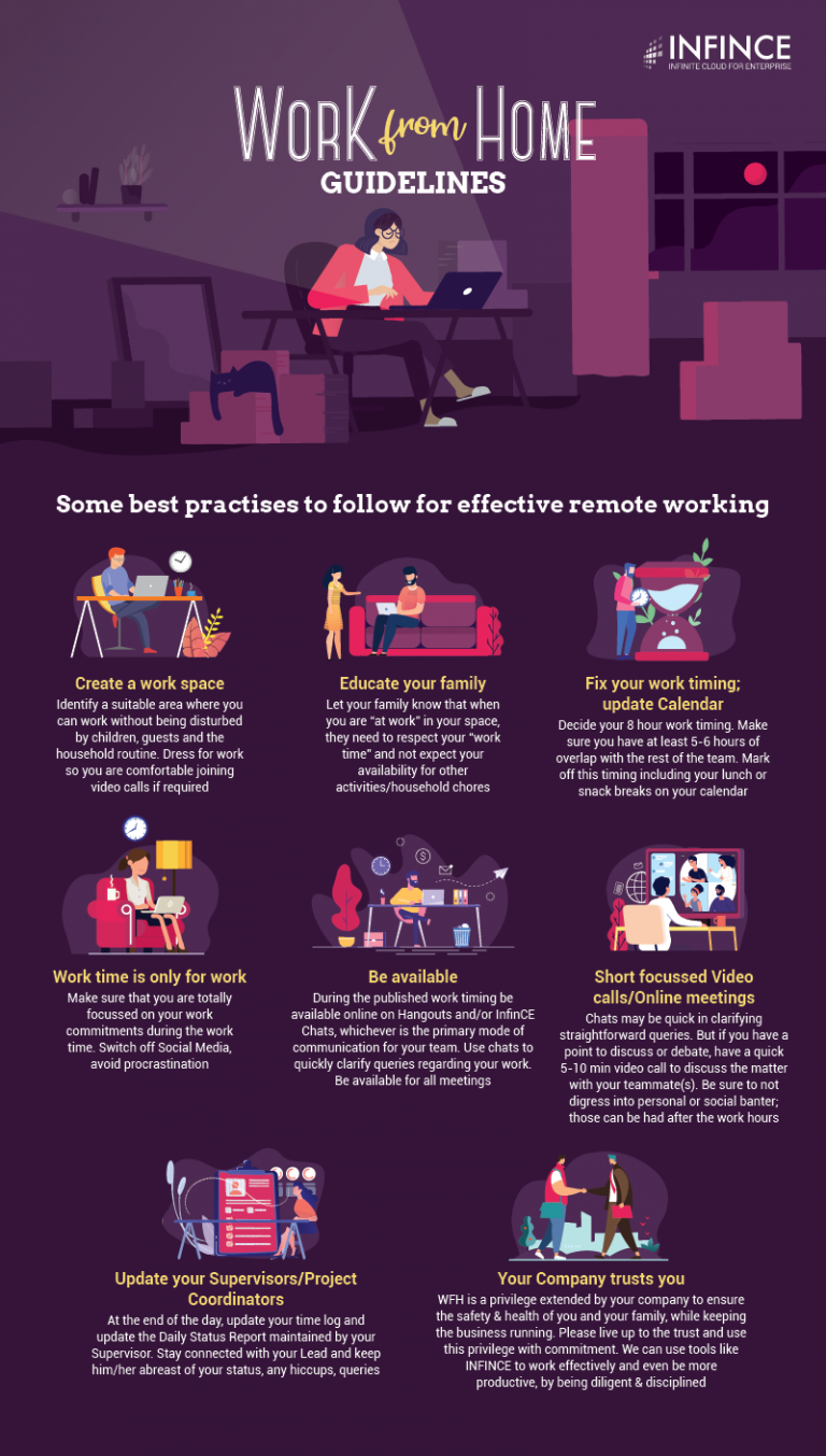Effective Work From Home Tips - Infographic - Infince
